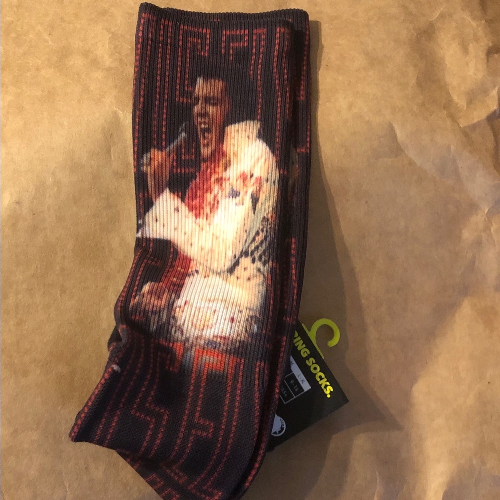 Elvis Black and Red Graphic Casual Socks